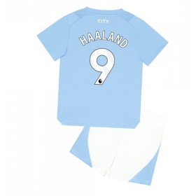 Baby Fußballbekleidung Manchester City Erling Haaland #9 Heimtrikot 2023-24 Kurzarm (+ kurze hosen)